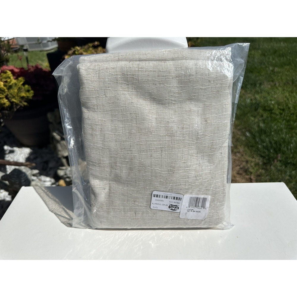 1 Pc Lichtenberg Crushed Texture Sheer‎ Anti-Dust Curtain Panel - Cream 84"x52"